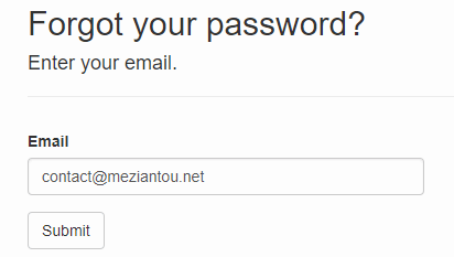 Password Lost page sample